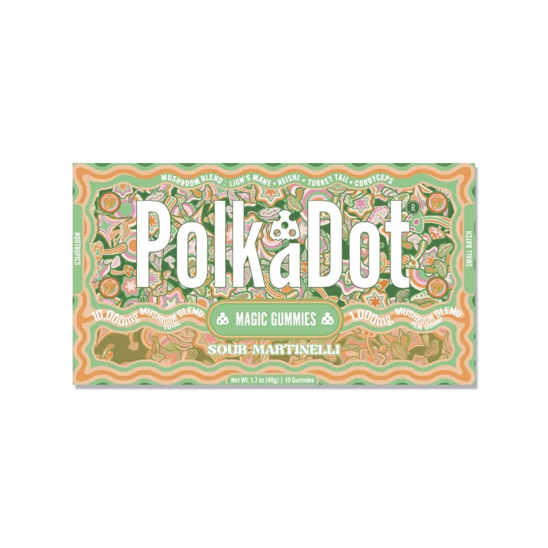 PolkaDot Mushroom Magic Blend Gummies, Sour Martinelli, 10 count